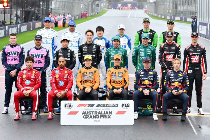 The 2025 F1 Grid at the first race of the season (Melbourne)
