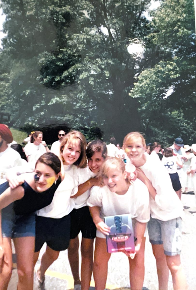 Christina Osberg, class of '94, with friends on Field Day