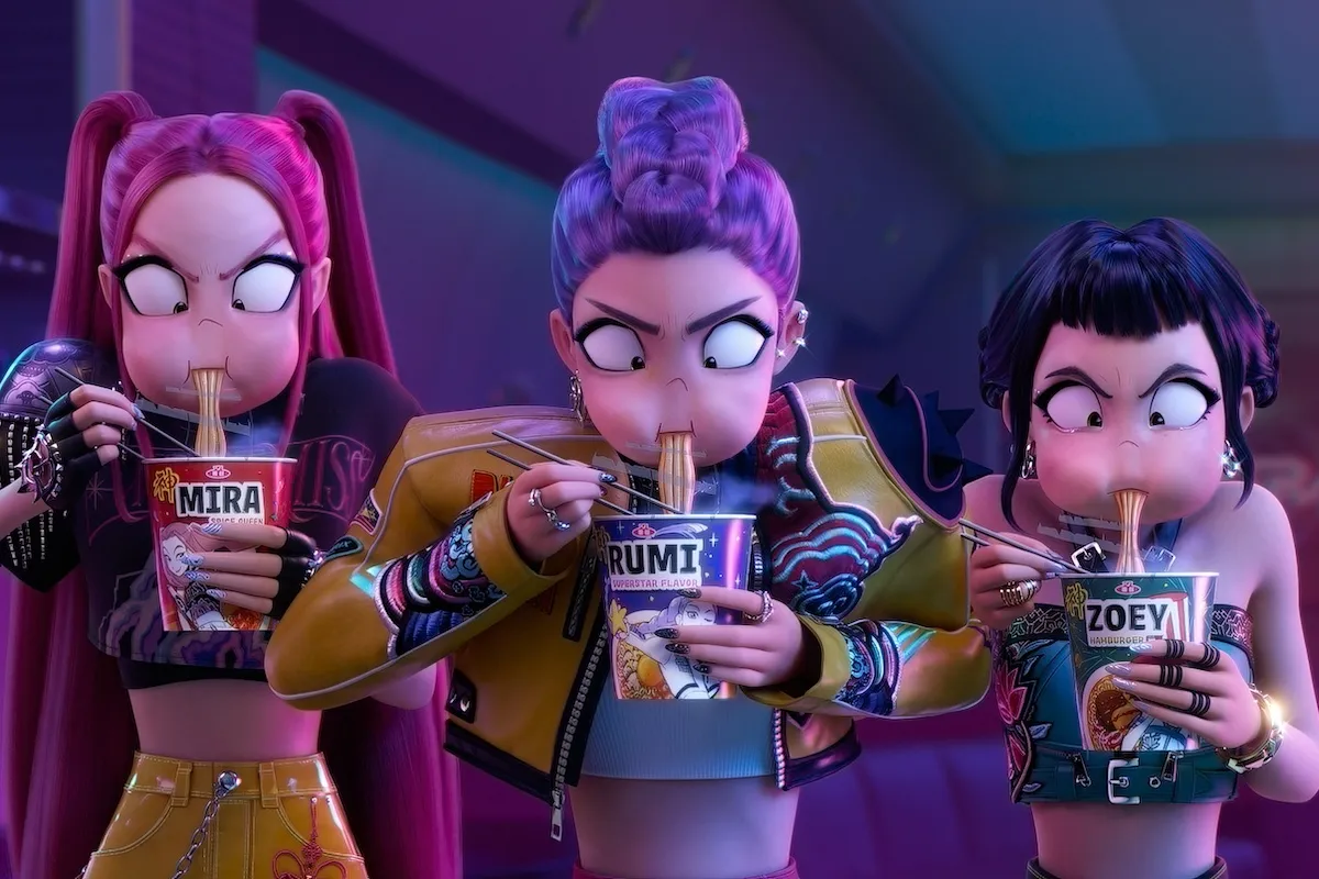 Characters Rumi, Mira, and Zoey in KPop Demon Hunters. c/o Variety