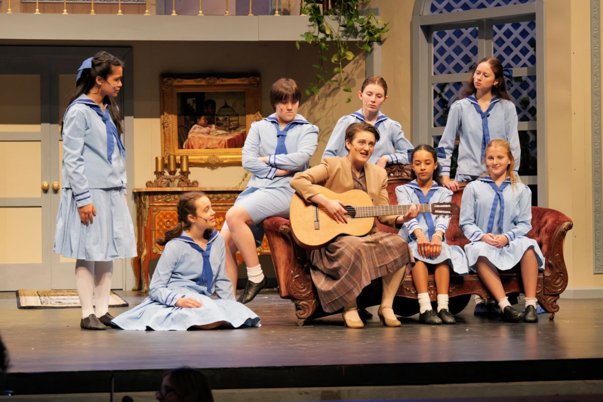 Maria and the von Trapp children singing "Do, Re, Me."